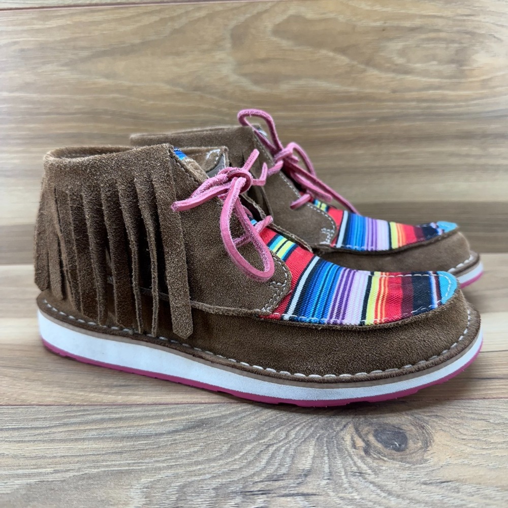 ARIAT Cruiser Serape Suede Fringe 6.5 Chukka Ankle Boot - Picture 1 of 11